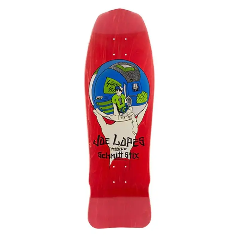Schmitt Stix 10" X 30" Joe Lopes Crystal Ball Modern Concave Red Stain Skateboard Deck 1