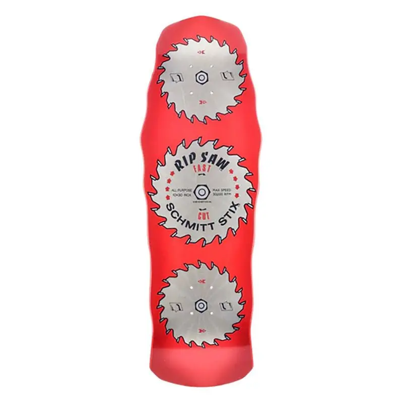 Schmitt Stix 10" X 30" Ripsaw Modern Concave Red Dip Skateboard Deck 1