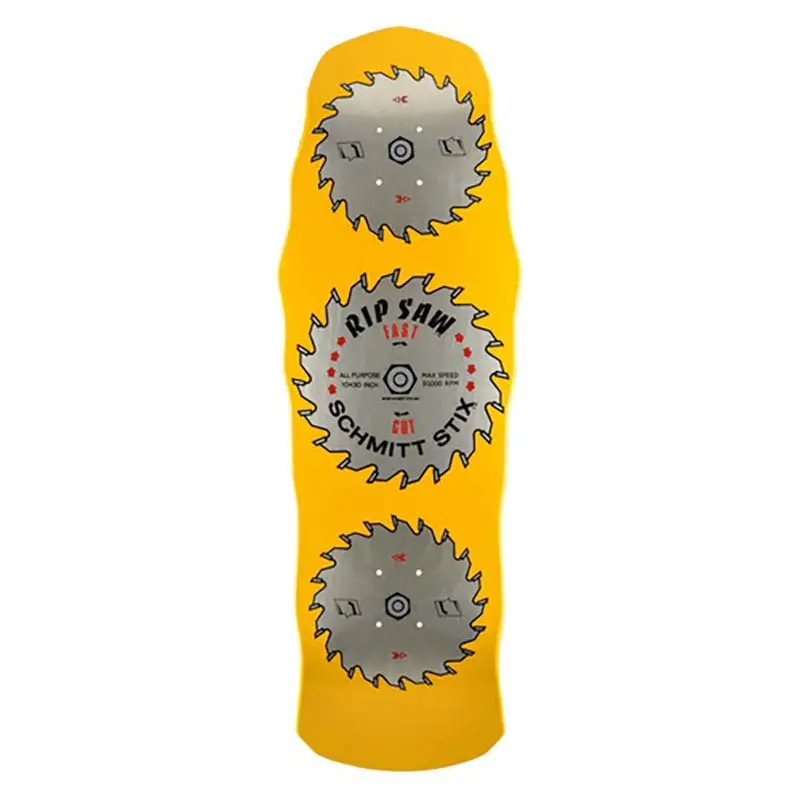 Schmitt Stix 10" X 30" Ripsaw Modern Concave Yellow Dip Skateboard Deck 1