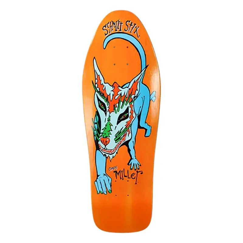 Schmitt Stix 10" X 31.875" Chris Miller Dog Large Re-Issue Orange Stain Skateboard Deck 1