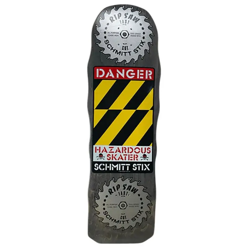 Schmitt Stix 10" X 33" Black Stain Danger Saw Skateboard Deck 1