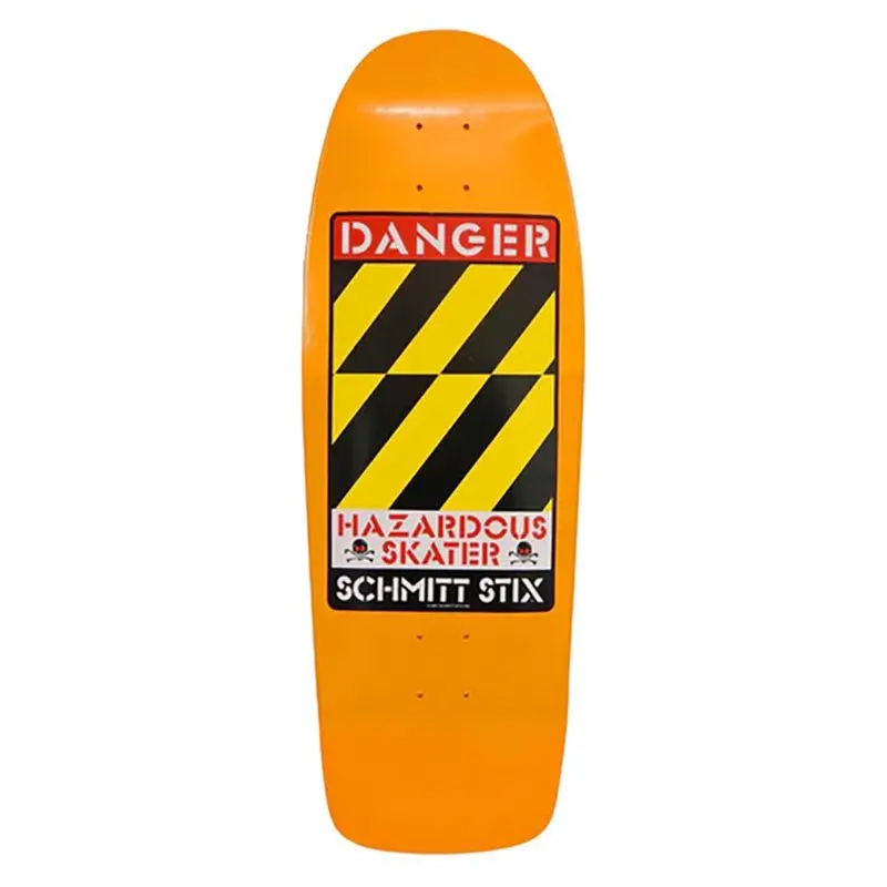 Schmitt Stix 10.125" X 30.5" Danger (Orange) Skateboard Deck 1