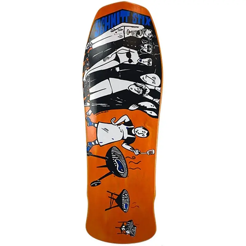 Schmitt Stix 10.125" X 30.625" Joe Lopes Bbq Orange Stain Skateboard Deck 1