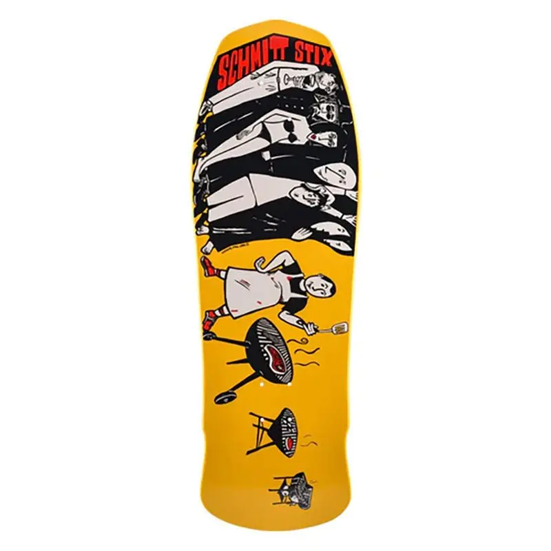 Schmitt Stix 10.125" X 30.625" Joe Lopes Bbq Yellow Dip Skateboard Deck 1