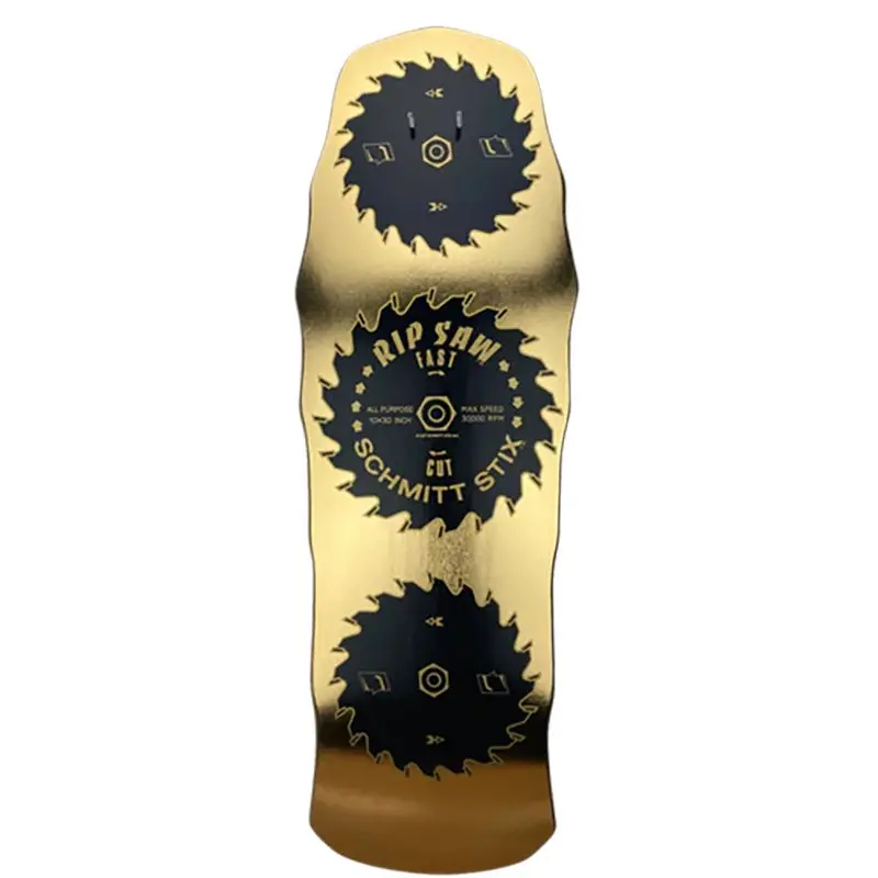 Schmitt Stix 10"X 30" Limited Gold Foil Ripsaw Skateboard Deck 1