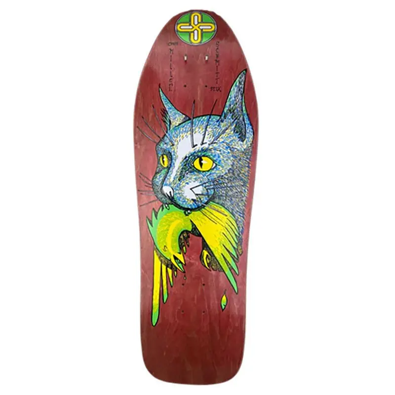 Schmitt Stix 10"X 31.875" Chris Miller Iii Bird In Mouth Red Stain Skateboard Deck 1