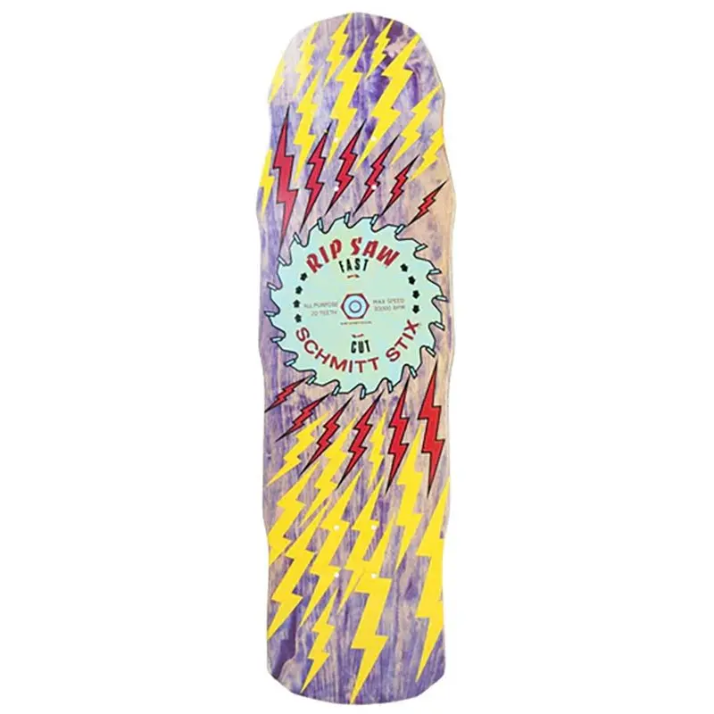 Schmitt Stix 8.75" X 31.75" Ripsaw Iii Purple Stain/Yellow Skateboard Deck 1