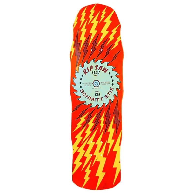 Schmitt Stix 8.75" X 31.75" Ripsaw Iii Red Stain/Yellow Skateboard Deck 1
