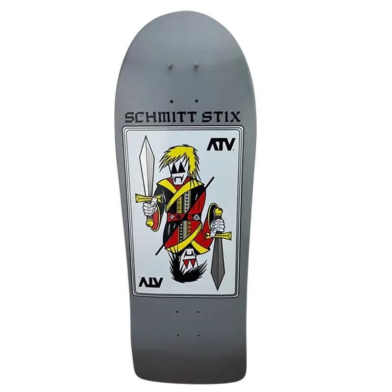 Schmitt Stix 9-3/8" X 30.25" Wb 15.5" Grey Dip Atv Skateboard Deck 1