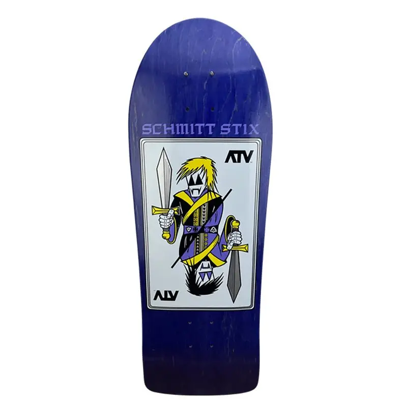 Schmitt Stix 9-3/8" X 30.25" Wb 15.5" (Purple Stain) Atv Skateboard Deck 1