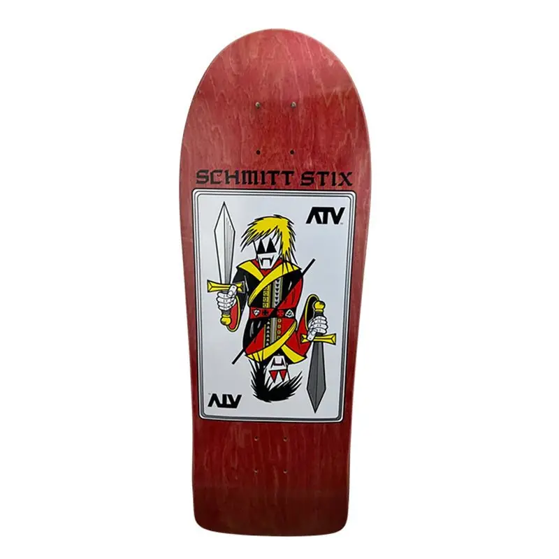 Schmitt Stix 9-3/8" X 30.25" Wb 15.5" (Red Stain) Atv Skateboard Deck 1