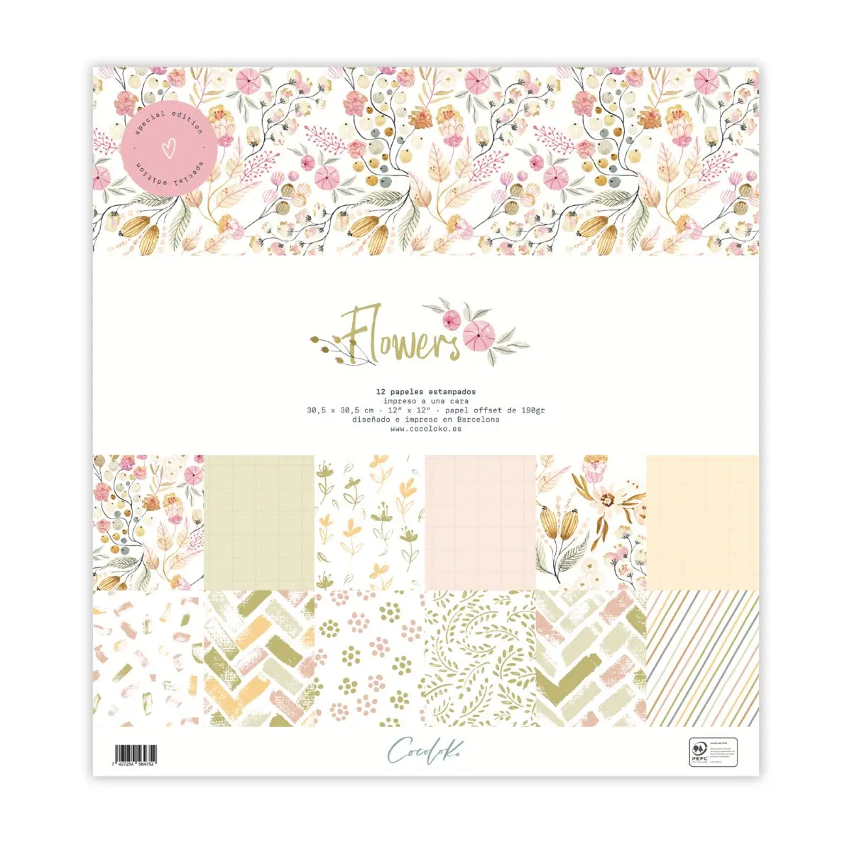 Pack Papeles 12X12 Flowers 1