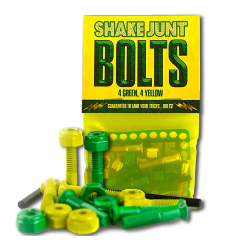 Shake Junt 1" Phillips Head Bolts 4 Green 4 Yellow Skateboard Hardware 1 Set 1