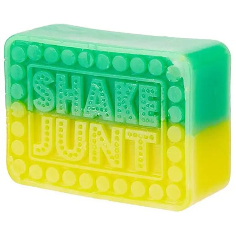 Shake Junt Box Logo Green Yellow Skateboard Curb Wax 1