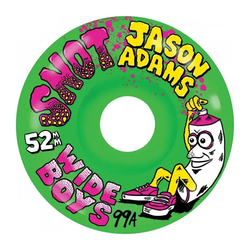 Snot Wheel Co. 52Mm 99A Jason Adams Wide Boys Green Skateboard Wheels 4Pk 1