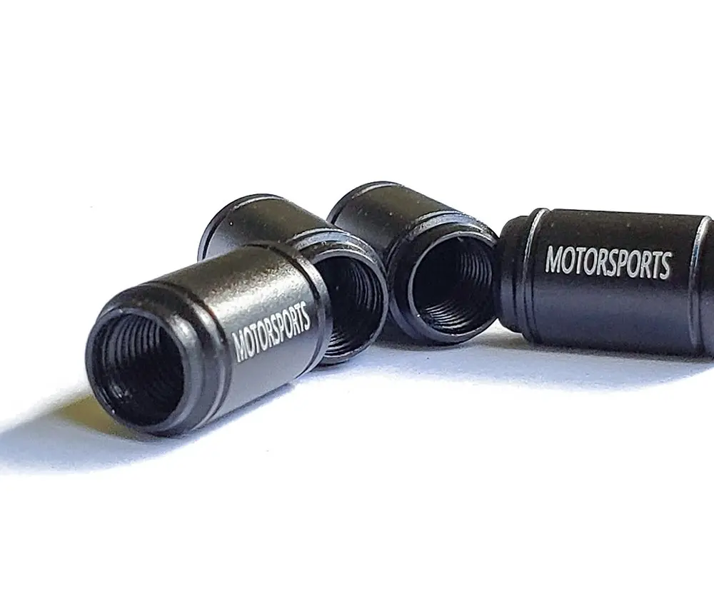 Surfing Bigfoot Sasquatch (Style 2) Tire Valve Caps - Black Aluminum - Set Of Four 2