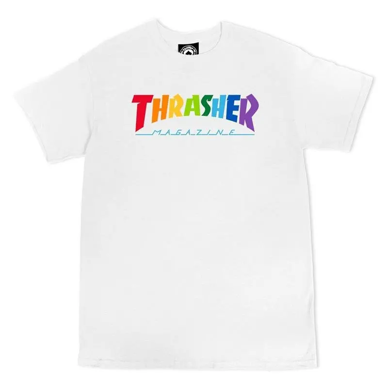 Thrasher Magazine Rainbow Mag White T-Shirts 1