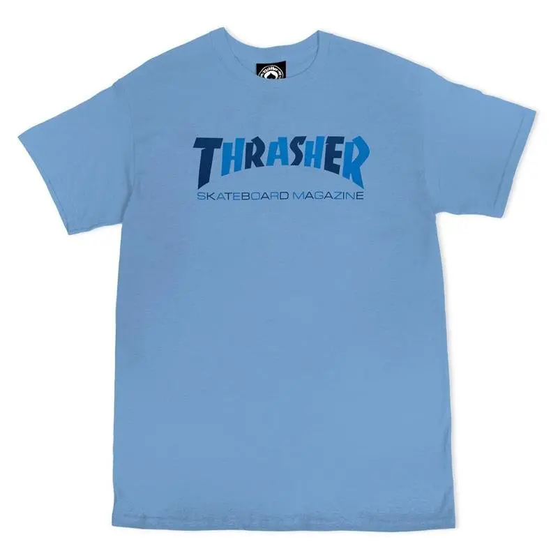Thrasher Skateboard Magazine Checkers Carolina Blue T-Shirts 1