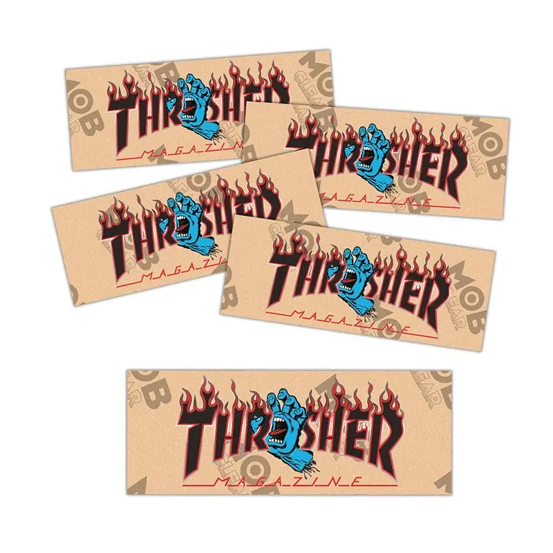 Thrasher X Santa Cruz 9" X 3.25"  Clear Mob Skateboard Grip Strips 5Pk 1