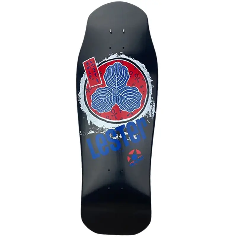 Tracker 10 3/8" X 30.5" Black Dip Lester Kasai Oak Leaf Modern Concave Skateboard Deck 1
