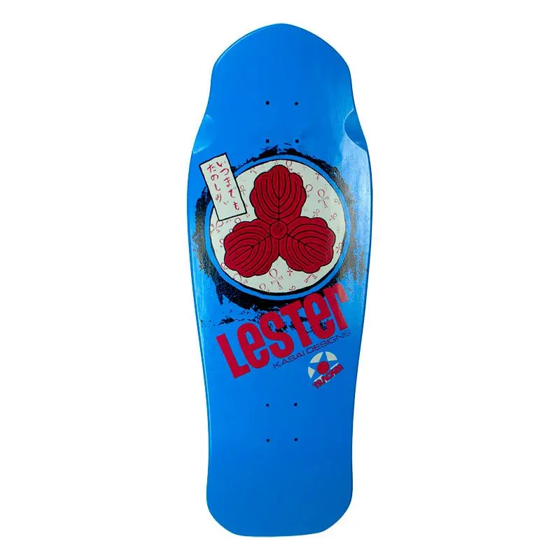 Tracker 10.3/8" X 30.5" Lester Kasai Oak Leaf Blue Skateboard Deck 1