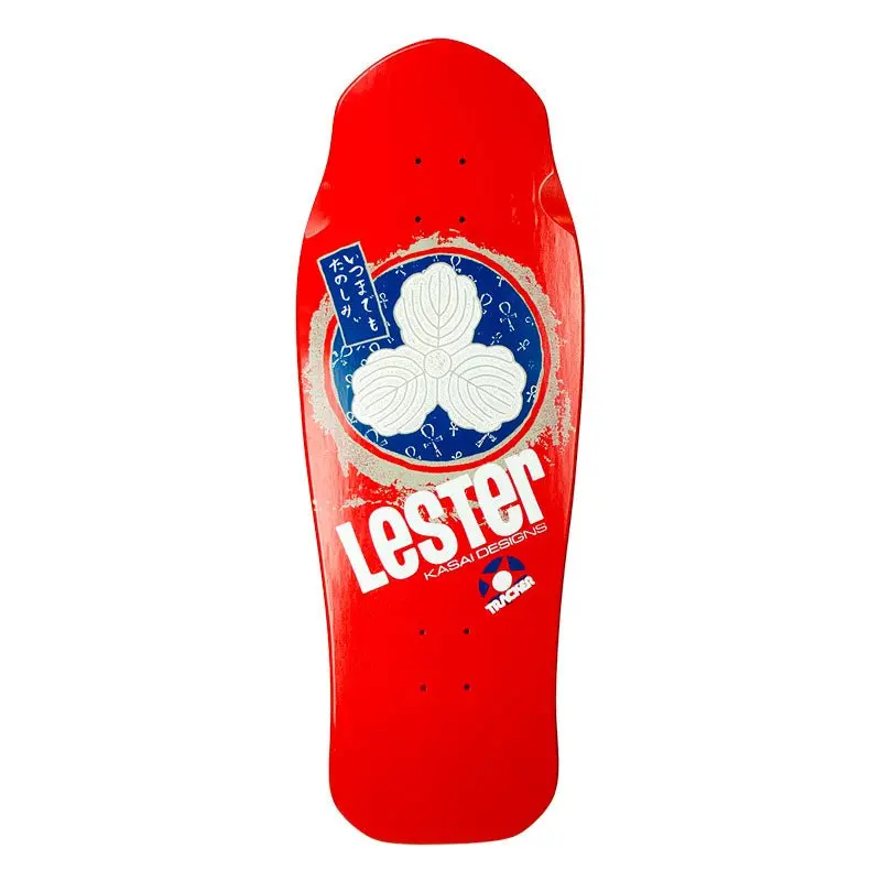 Tracker 10.3/8" X 30.5" Lester Kasai Oak Leaf Red Skateboard Deck 1