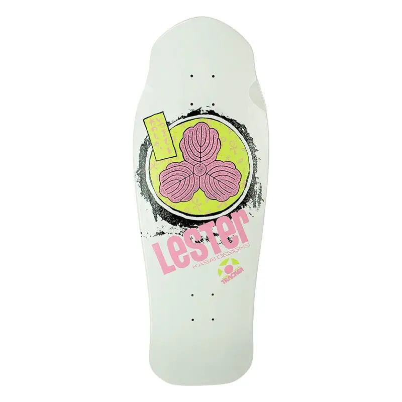 Tracker 10.3/8" X 30.5" Lester Kasai Oak Leaf White Skateboard Deck 1