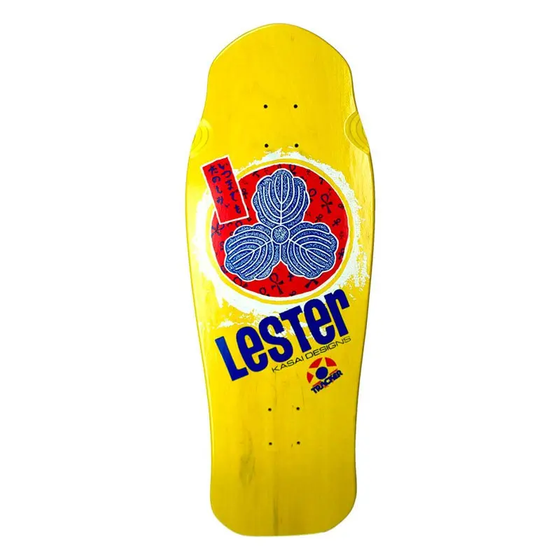 Tracker 10.3/8" X 30.5" Lester Kasai Oak Leaf Yellow Skateboard Deck 1