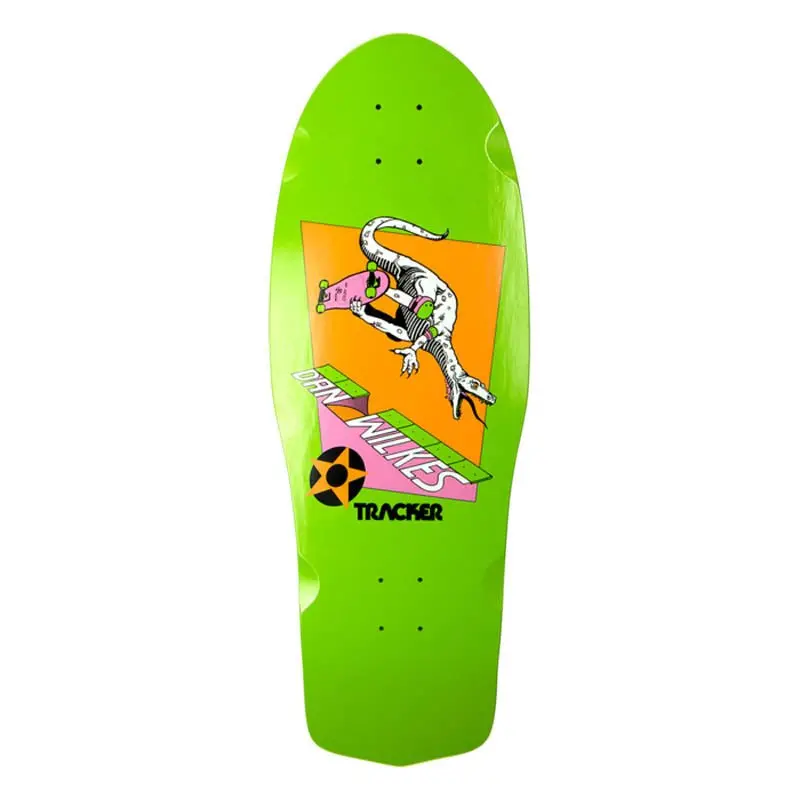 Tracker 10.5" X 31 Dan Wilkes Raptor Re-Issue Lime Skateboard Deck 1