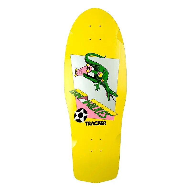 Tracker 10.5" X 31" Dan Wilkes Re-Issue Yellow Skateboard Deck 1