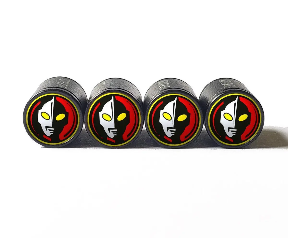 Ultraman Tire Valve Stem Caps - Black Aluminum - Set Of Four 1