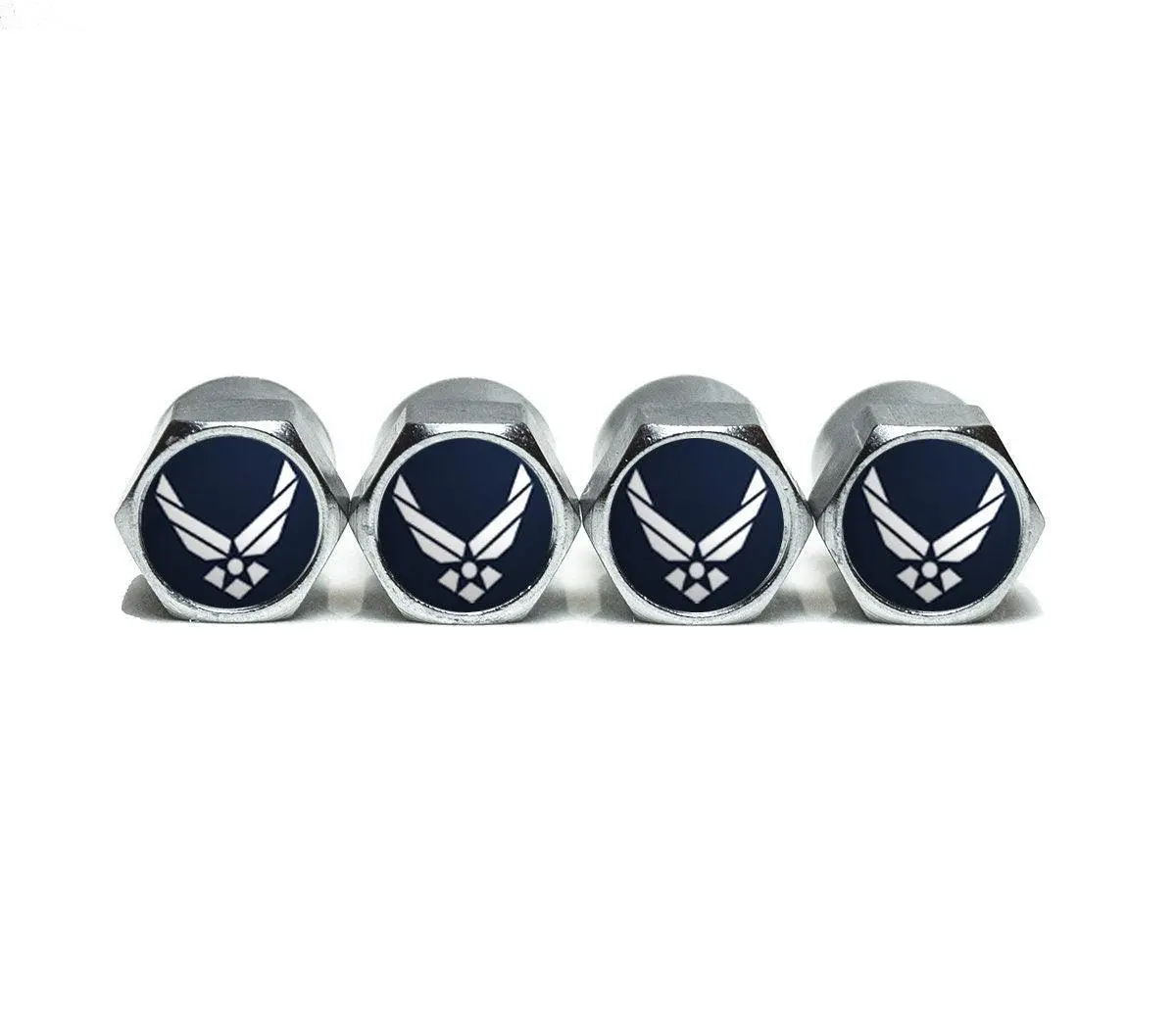 Us Air Force Tire Valve Stem Caps - Chrome Coated - Set Of Four 1