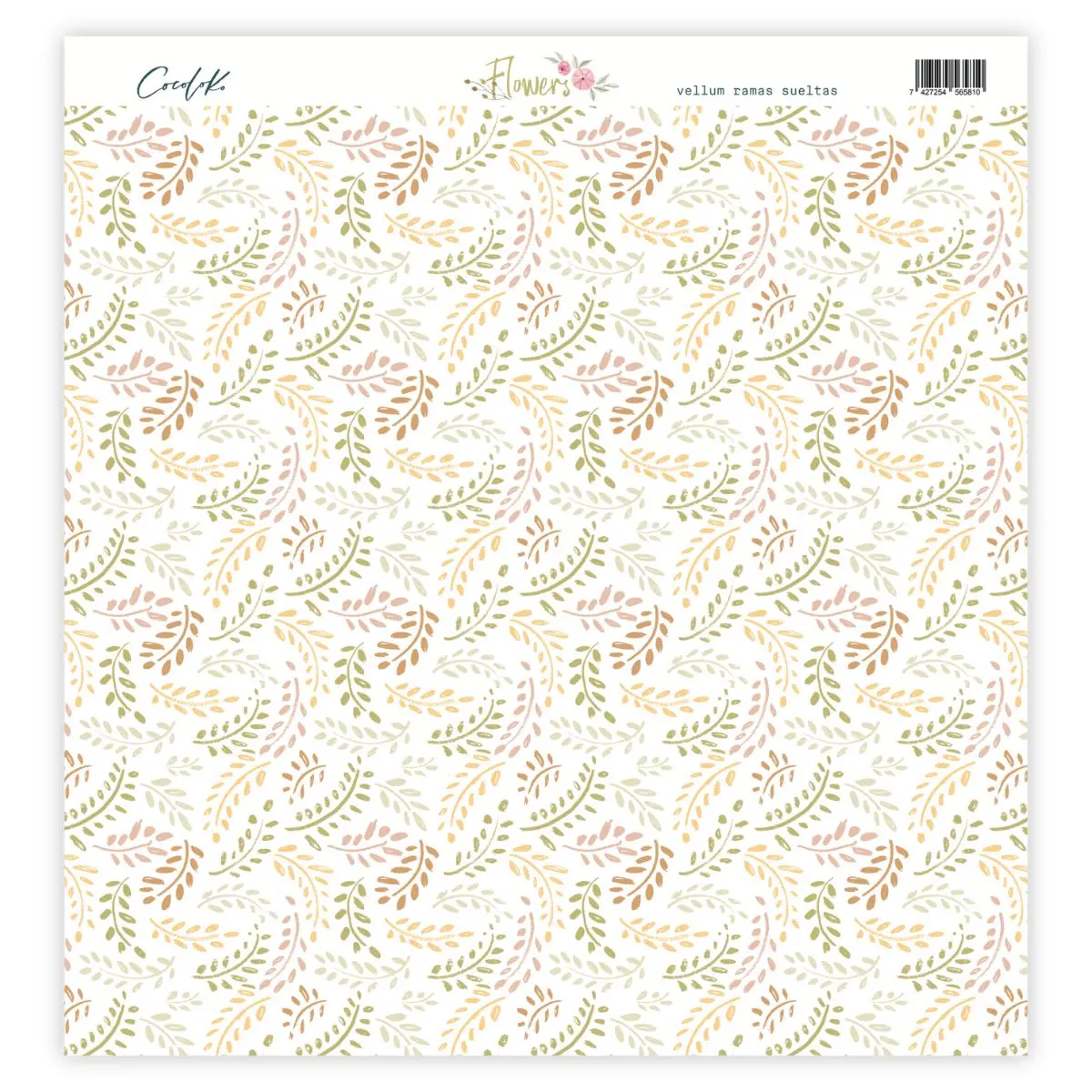 Vellum 12X12 A Una Cara "Ramas Sueltas" Flowers 1