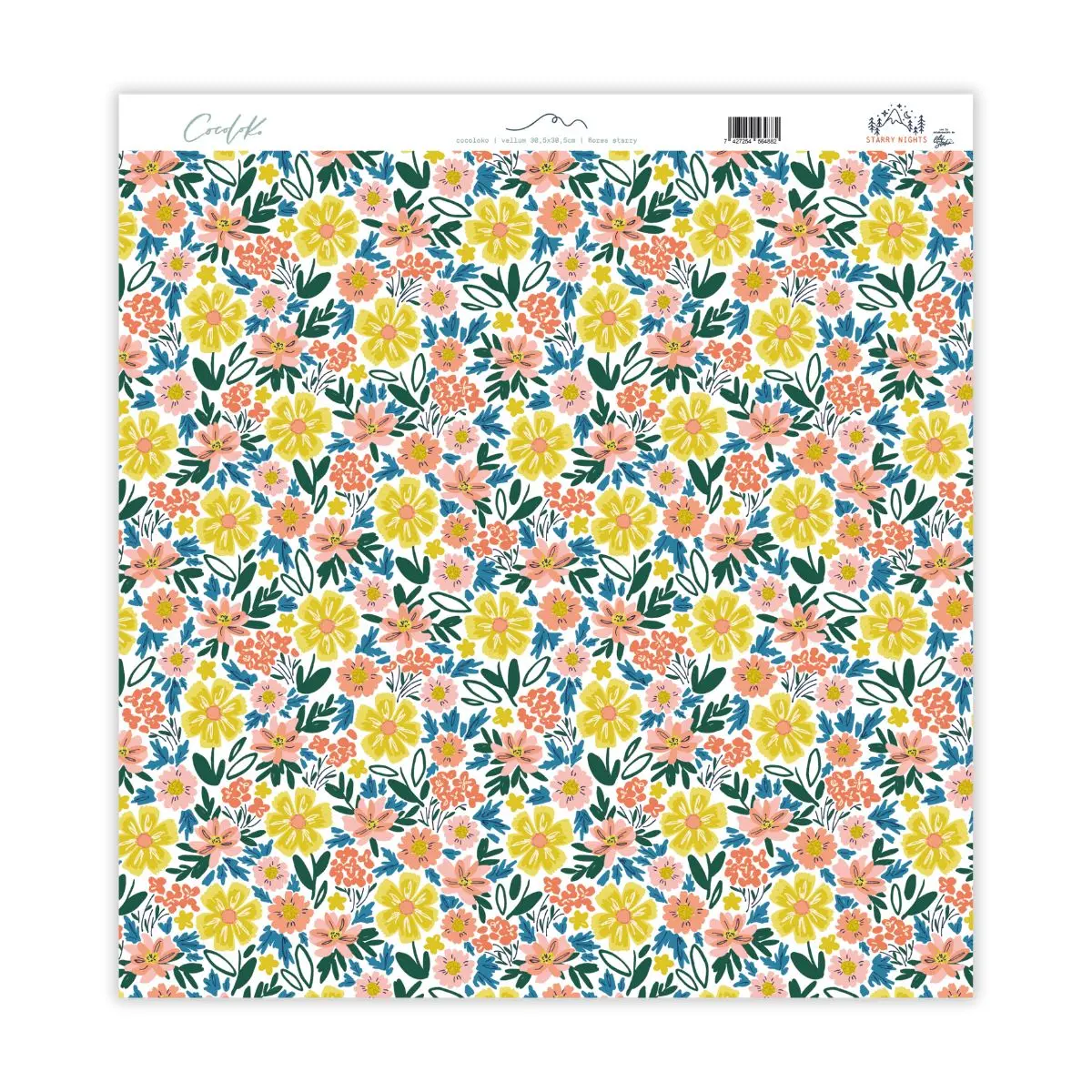 Vellum 12X12 A Una Cara "Flores Starry" Starry Nights 1