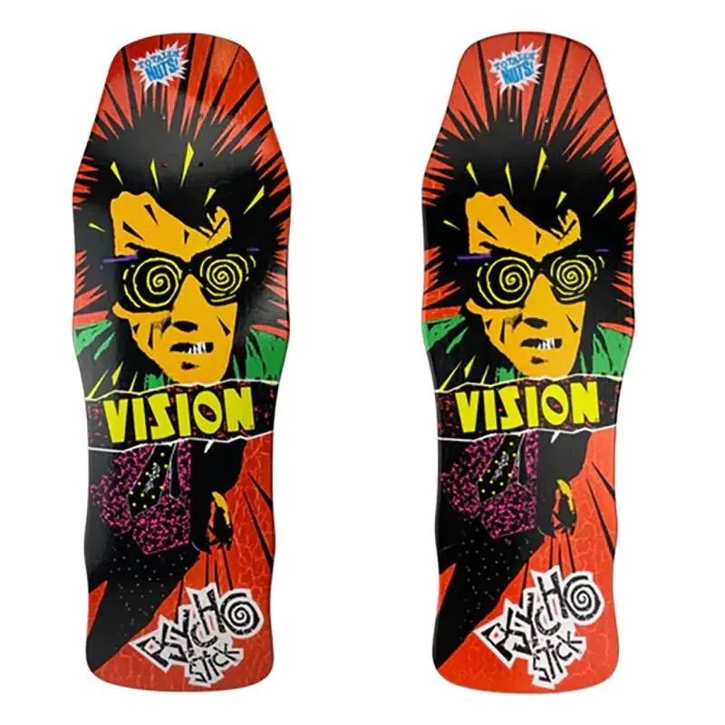 Vision 10" X 30" Dipped Crackle "Double Take" Series Psycho Stick Skateboard Deck 1