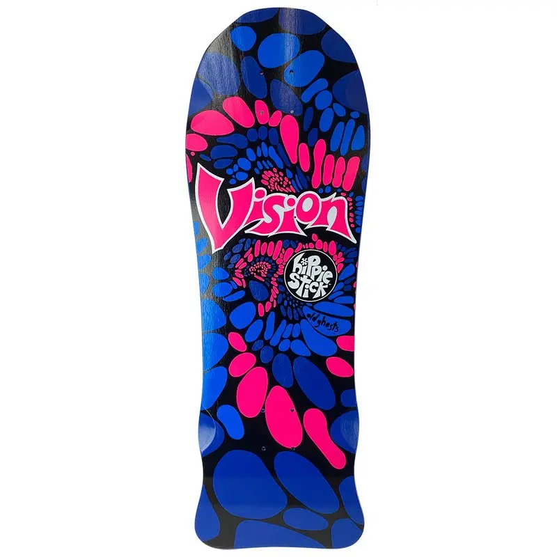 Vision 10" X 30" Hippie Stick Royal Black/Blue Skateboard Deck 1