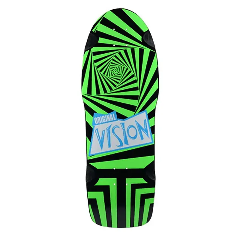 Vision 10" X 30" Original Black/Green Skateboard Deck 1