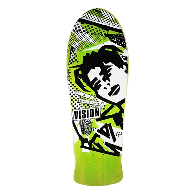 Vision 10" X 30" Original Mg Lime Stain Skateboard Deck 1