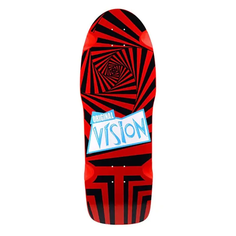 Vision 10" X 30" Original Red/Black Skateboard Deck 1