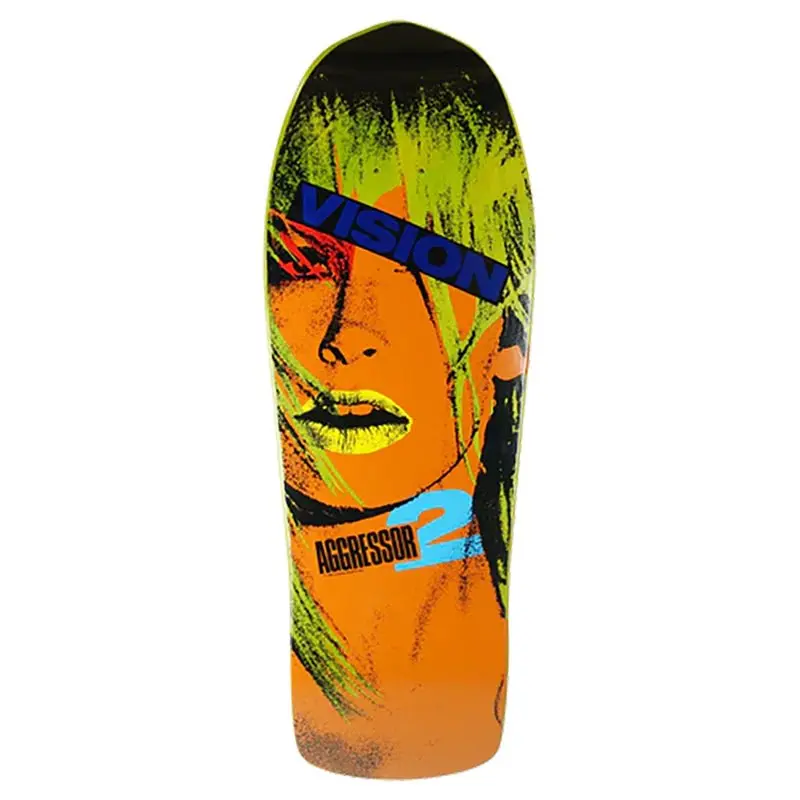 Vision 10" X 30.25" Aggressor 2 Concave (Lime Stain) Skateboard Deck 1