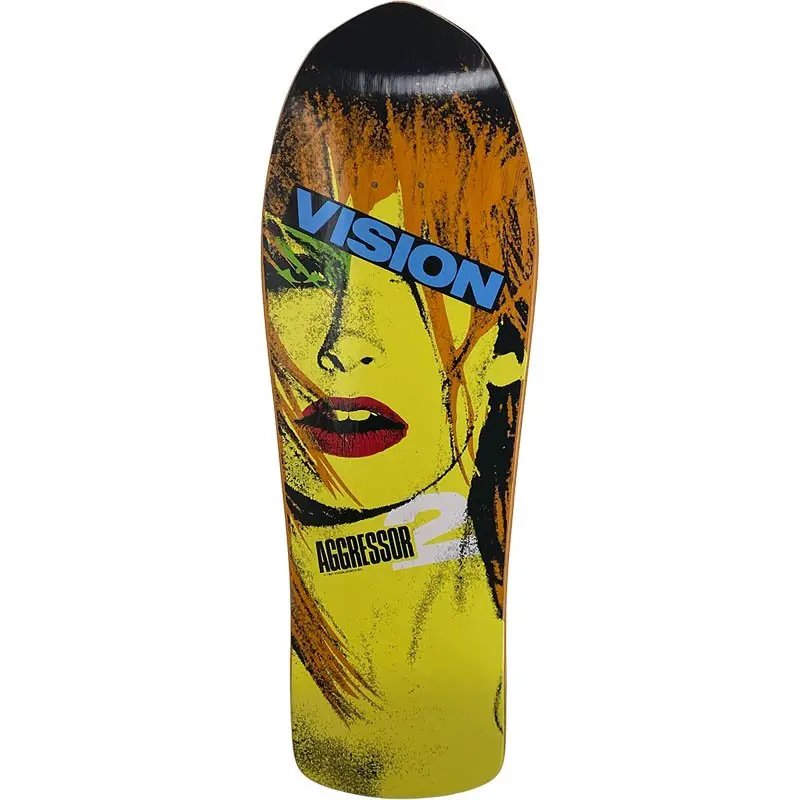Vision 10" X 30.25" Aggressor 2 Concave (Orange Stain) Skateboard Deck 1