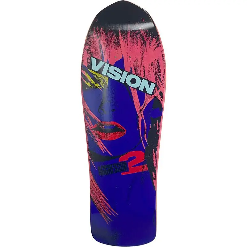 Vision 10" X 30.25" Aggressor 2 Concave (Pink Stain) Skateboard Deck 1
