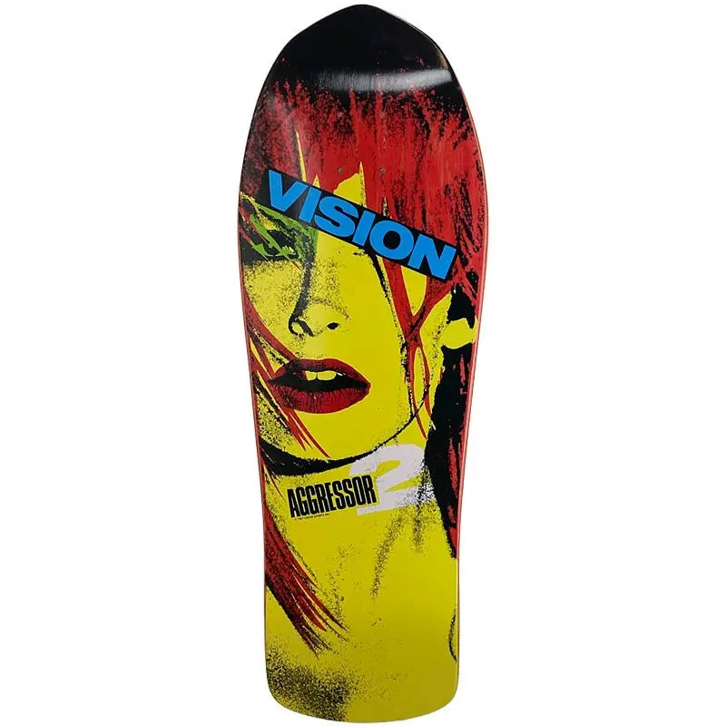Vision 10" X 30.25" Aggressor 2 Concave (Red Stain) Skateboard Deck 1