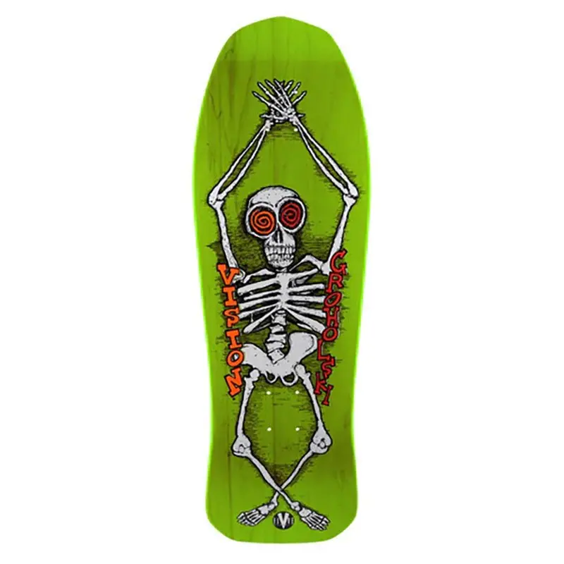 Vision 10" X 30.25" Groholski Skeleton Modern Concave Lime Stain Skateboard Deck 1