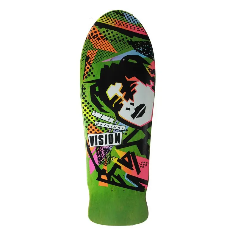 Vision 10" X 30.25" Mg Modern Concave Lime Stain Skateboard Deck 1