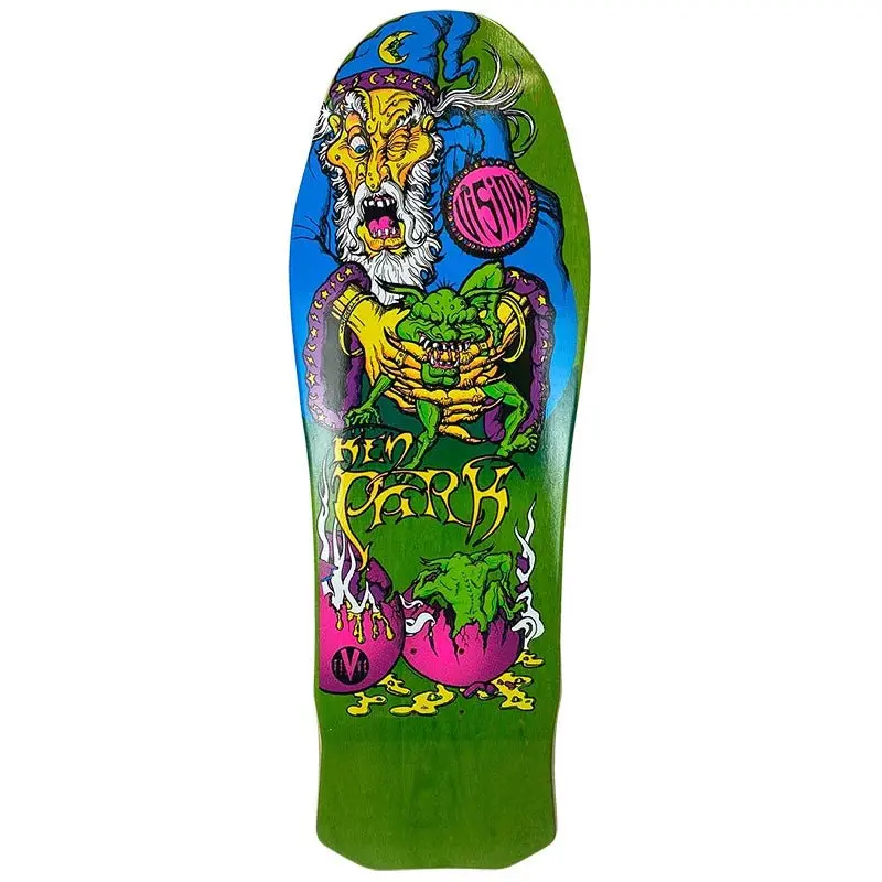Vision 10" X 31.5" Ken Park Wizard Green Stain Skateboard Deck 1