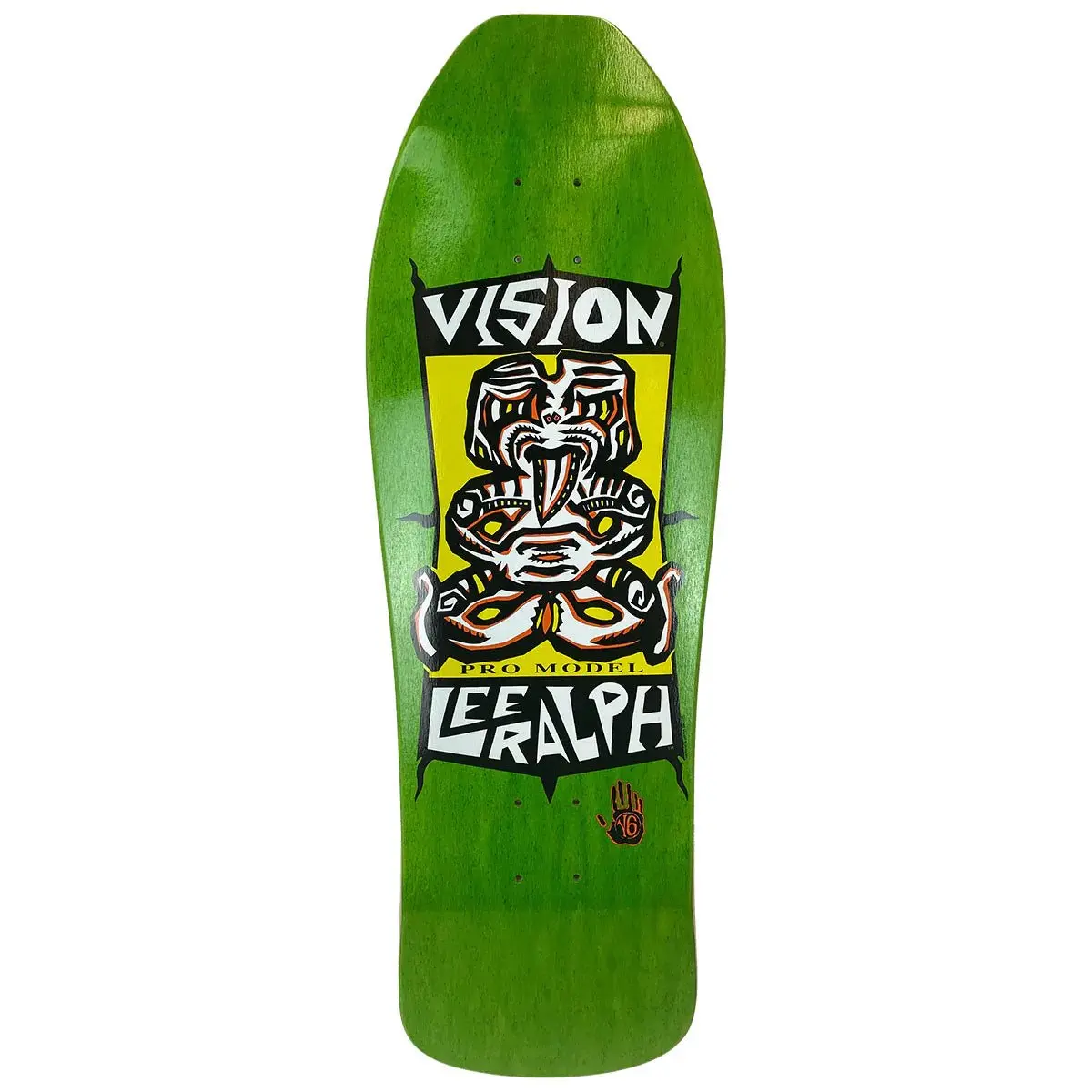 Vision 10" X 31.75" Lee Ralph Tiki (Green Stain) Skateboard Deck 1