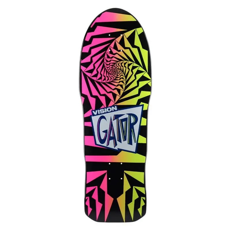 Vision 10.25" X 29.75" Gator Ii Black Pink Fade Skateboard Deck 1