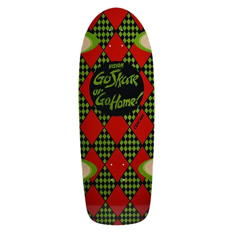 Vision 10.25" X 30" Go Skate Or Go Home (Lime Stain) Skateboard Deck 1
