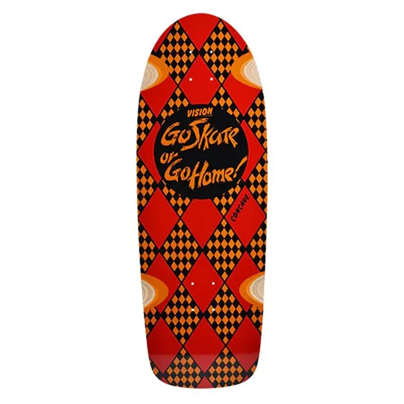 Vision 10.25" X 30" Go Skate Or Go Home (Orange Stain) Skateboard Deck 1